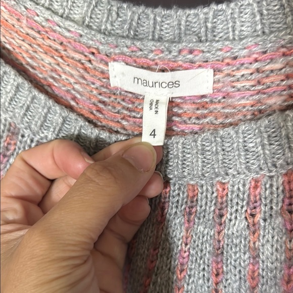 Maurices Gray Fair Isle Knit Sweater - Picture 2 of 5